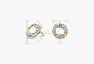 Blue Nile Two-Tone Gold Earrings